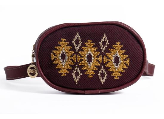 Waist Bag | With Hand Embroidery  | Burgundy Color